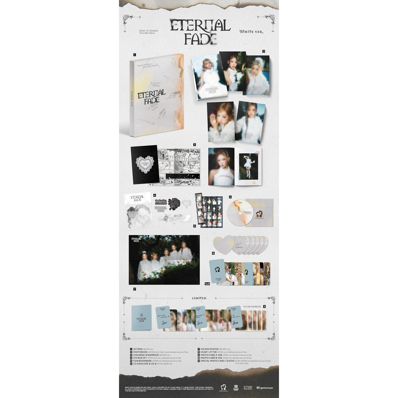 HEART OF WOMAN HEART OF WOMAN - 1st Mini Album [ETERNAL FADE] (White Ver.)