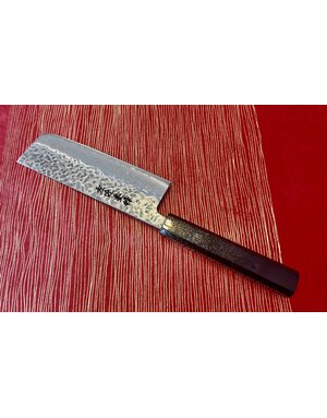 Hokiyama Cutlery Bokusui Mat Nakiri 165 Black Lacquered Handle with Gold