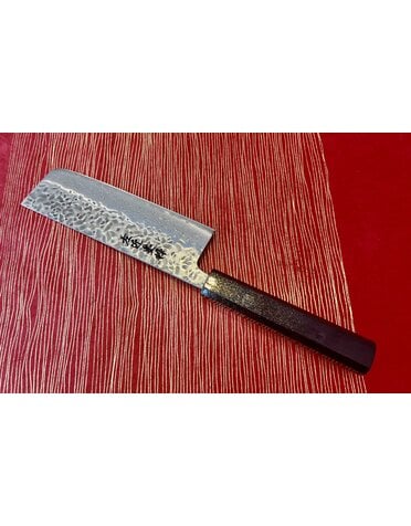 Hokiyama Cutlery Bokusui Mat Nakiri 165 Black Lacquered Handle with Gold