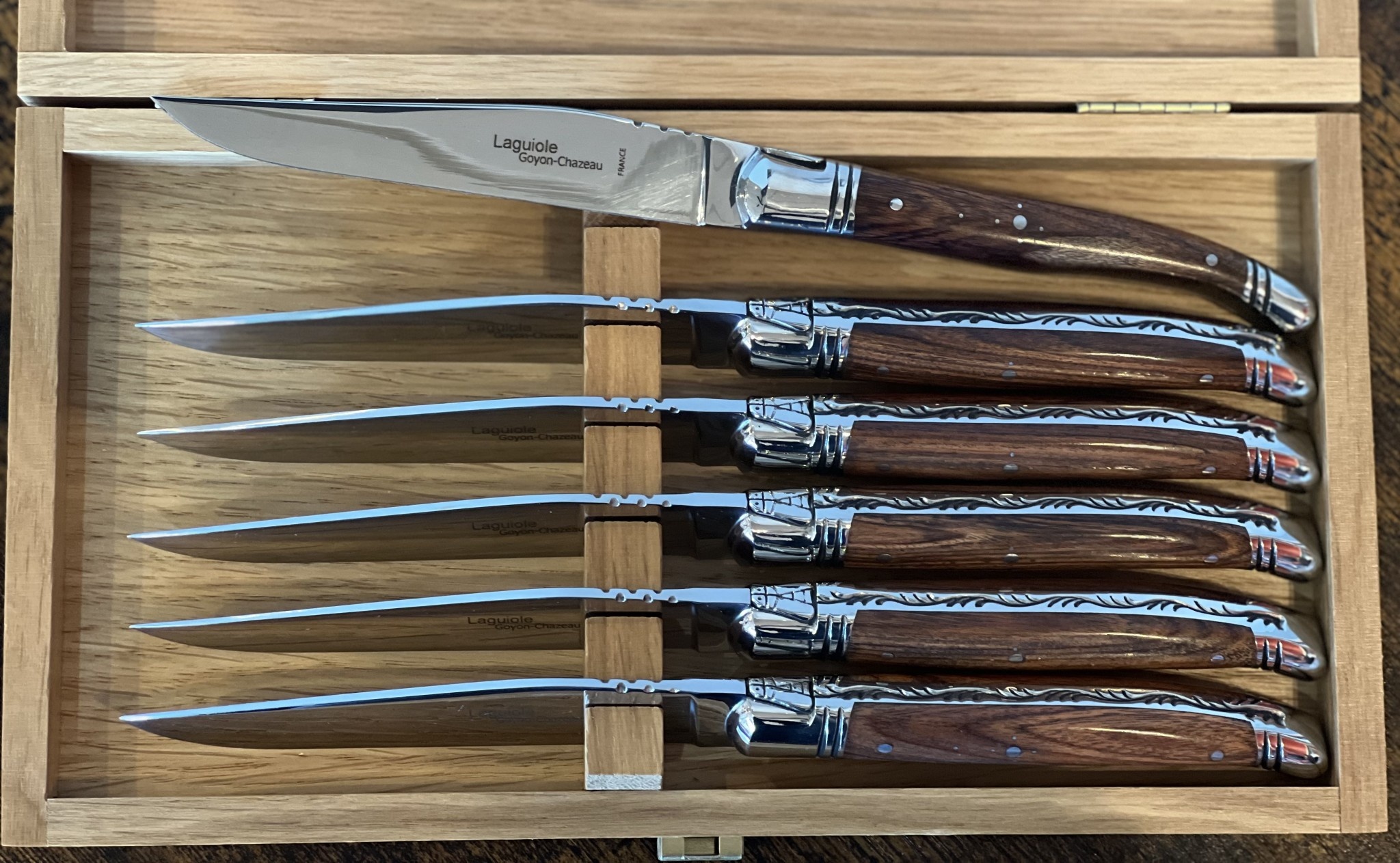 Goyon Chazeau GC Lagioule Prestige Steak Kingwood Handle Set of 6