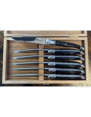 Goyon Chazeau GC Lagioule Prestige Steak knife Set 6 Ebony Handle