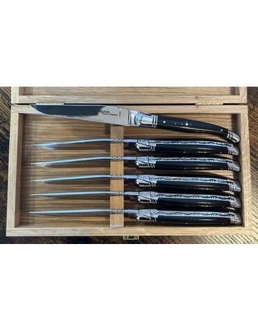 Goyon Chazeau GC Lagioule Prestige Steak knife Set 6 Ebony Handle