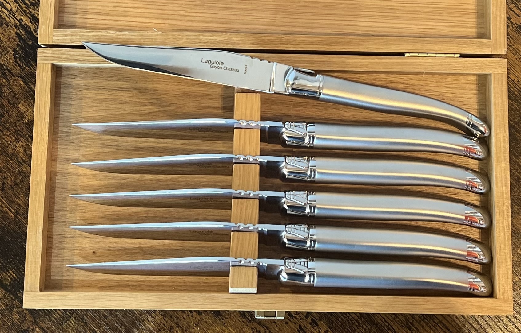 Goyon Chazeau Laguiole Prestige Sandblasted Stainless Steak Set 6 pcs