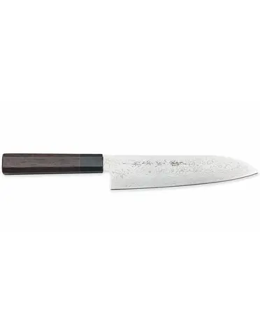 Kikuichi Santoku Nickel Warikomi 45 Layer Damascus 18cm AUS10 Core