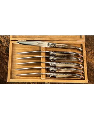 Goyon Chazeau GC Laguiole Prestige Steak Set 6 Blonde Cattle Horn