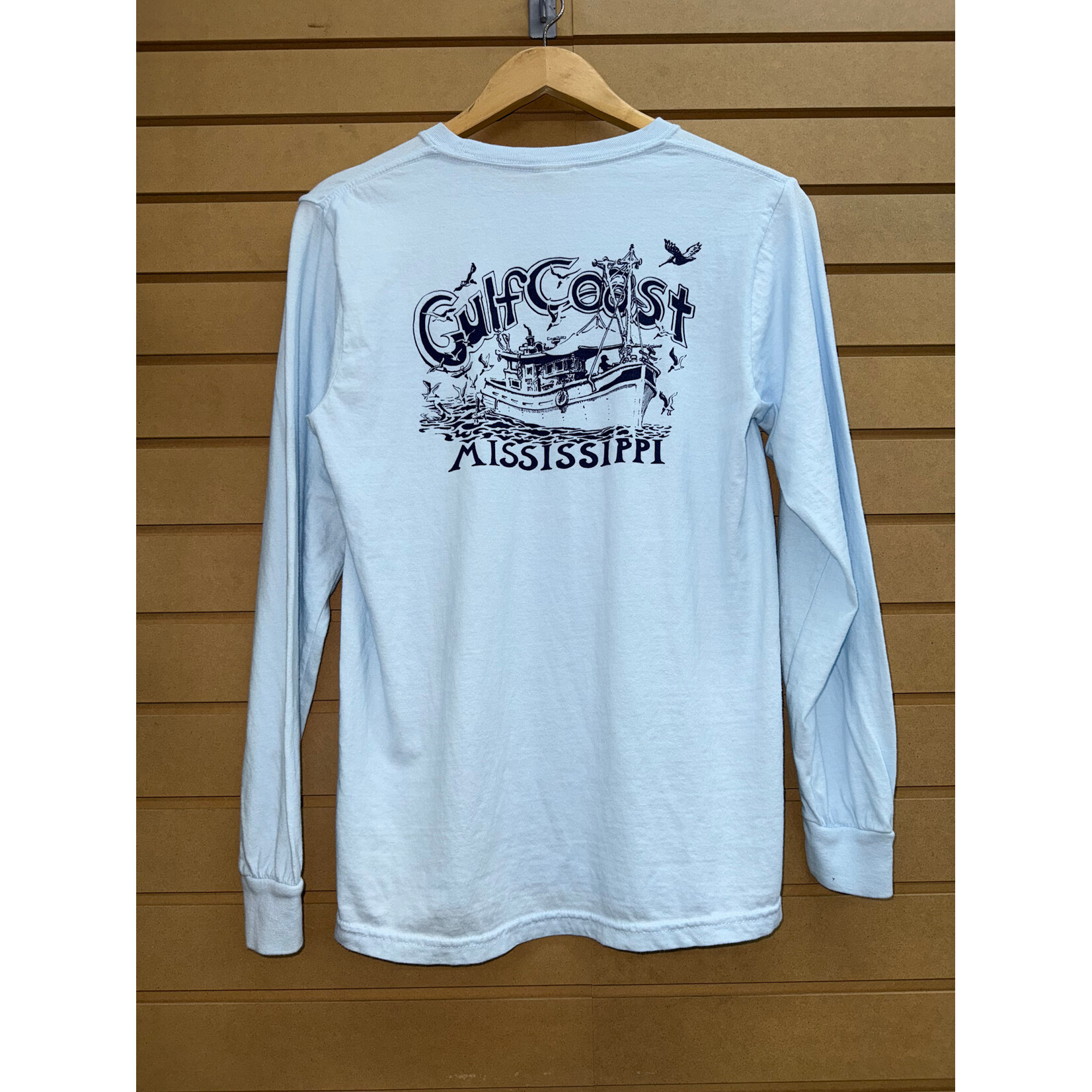 Comfort Colors Stig Shrimp Boat Long Sleeve, Chambray