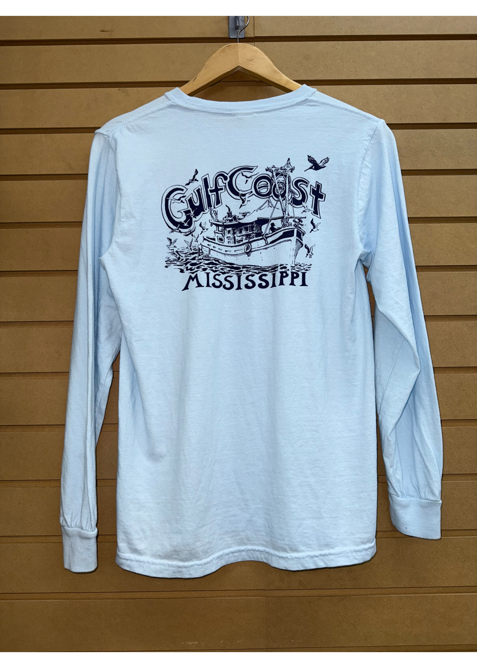 Comfort Colors Stig Shrimp Boat Long Sleeve, Chambray