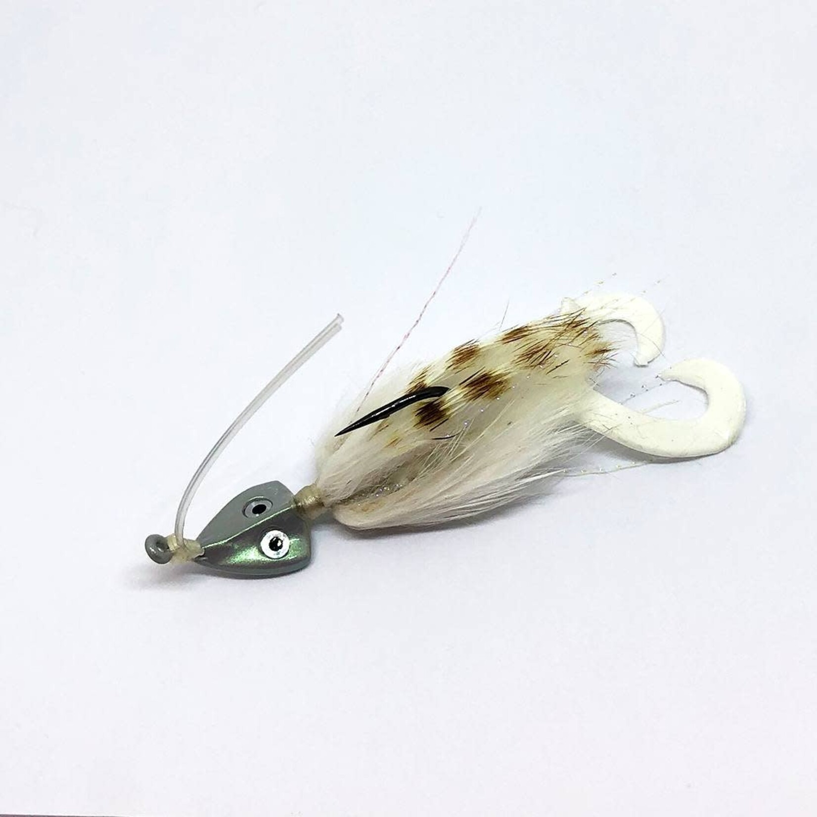 buggs Fishing Buggs Curl-Tail Redfish Jig White Stripe 1/8oz