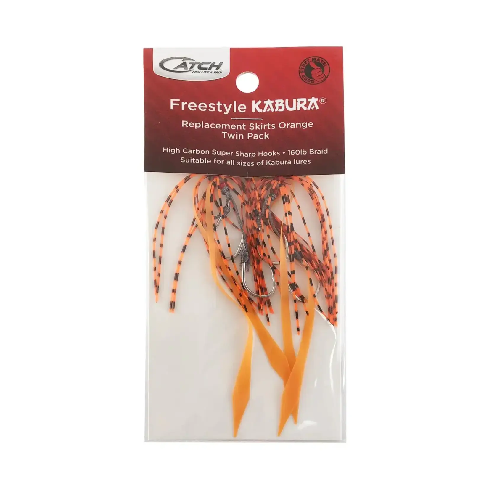 Catch Kabura Hook System Size 1 Orange Replacement Skirts , 2pack