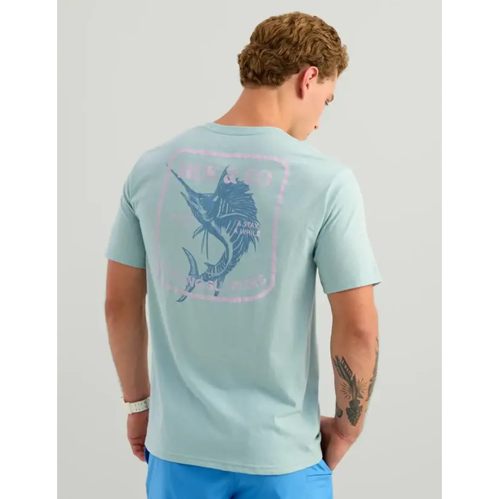 HUK Huk and Co Pocket Tee Heron Blue Short Sleeve T-Shirt