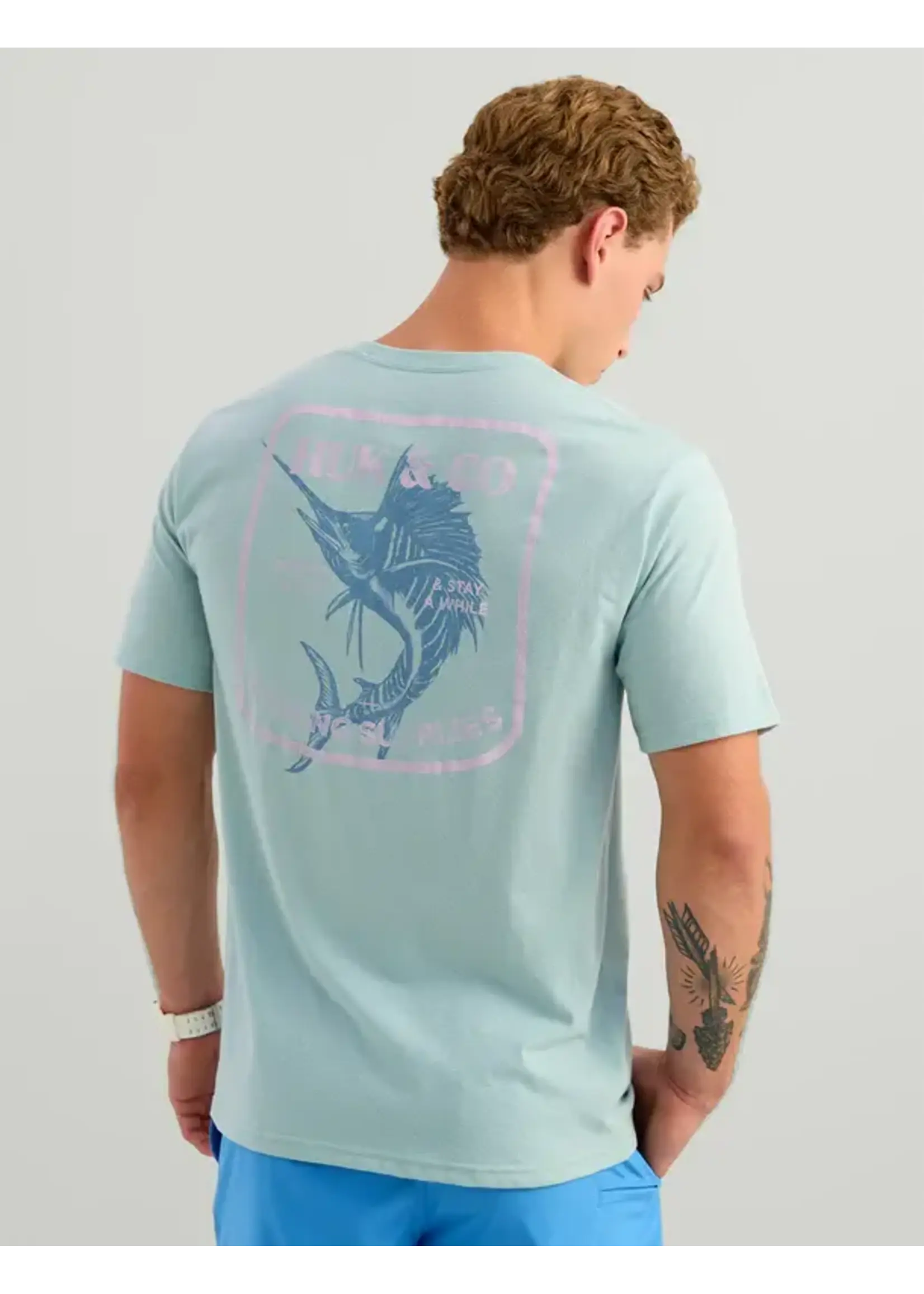 HUK Huk and Co Pocket Tee Heron Blue Short Sleeve T-Shirt