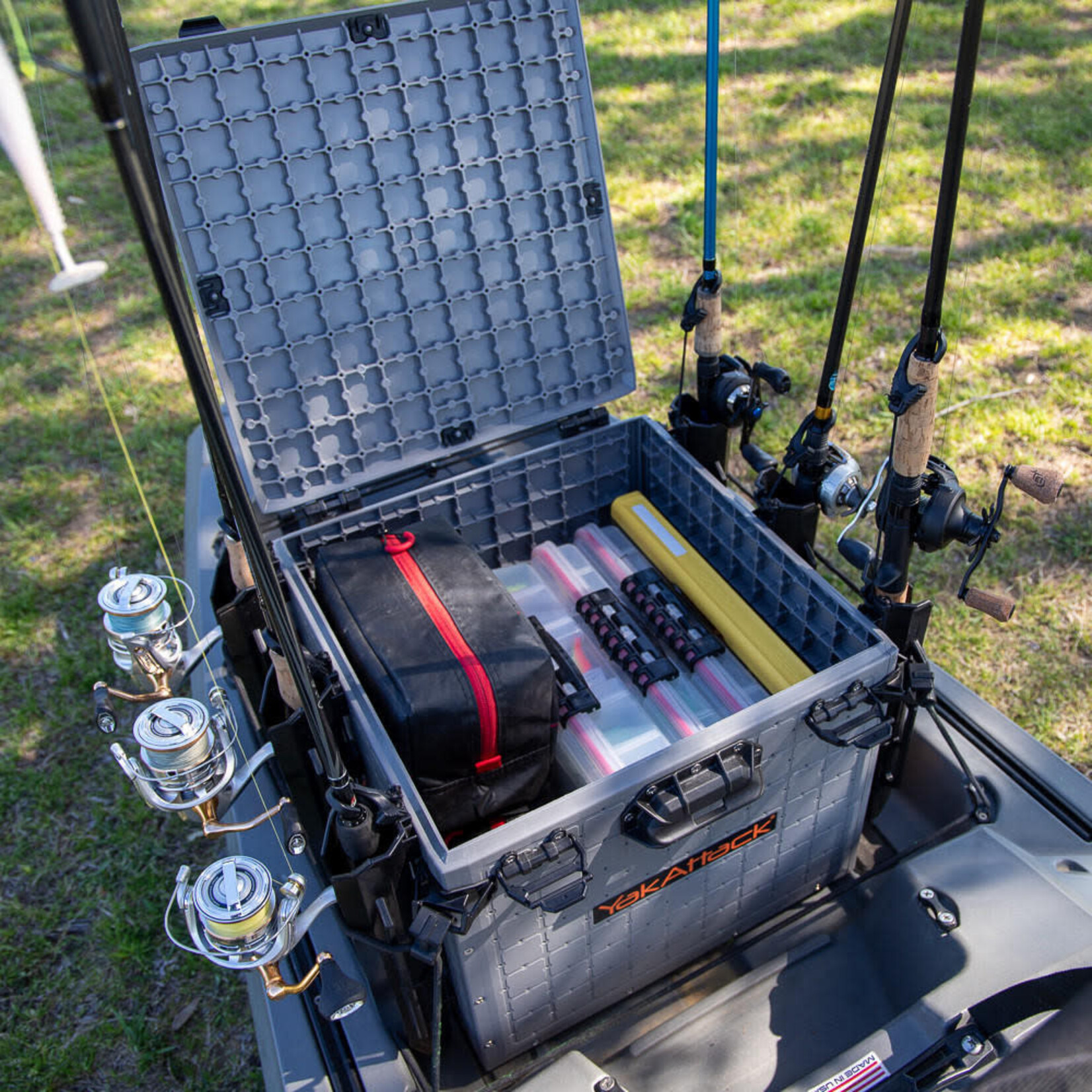 YakAttack YakAttack BlackPak Pro Kayak Fishing Crate - 16" x 16", Battleship Grey
