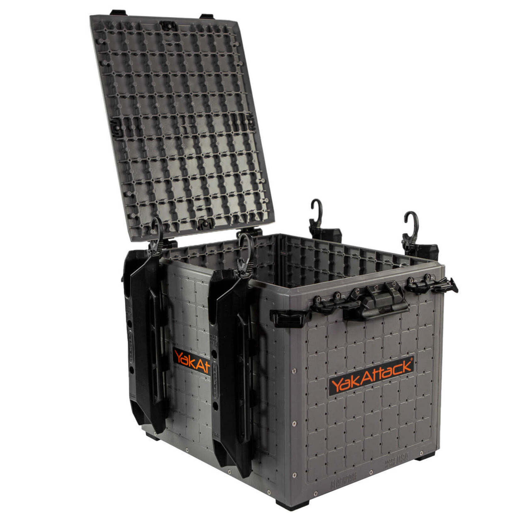 YakAttack YakAttack YakAttack BlackPak Pro Kayak Fishing Crate - 16" x 16", Battleship Grey
