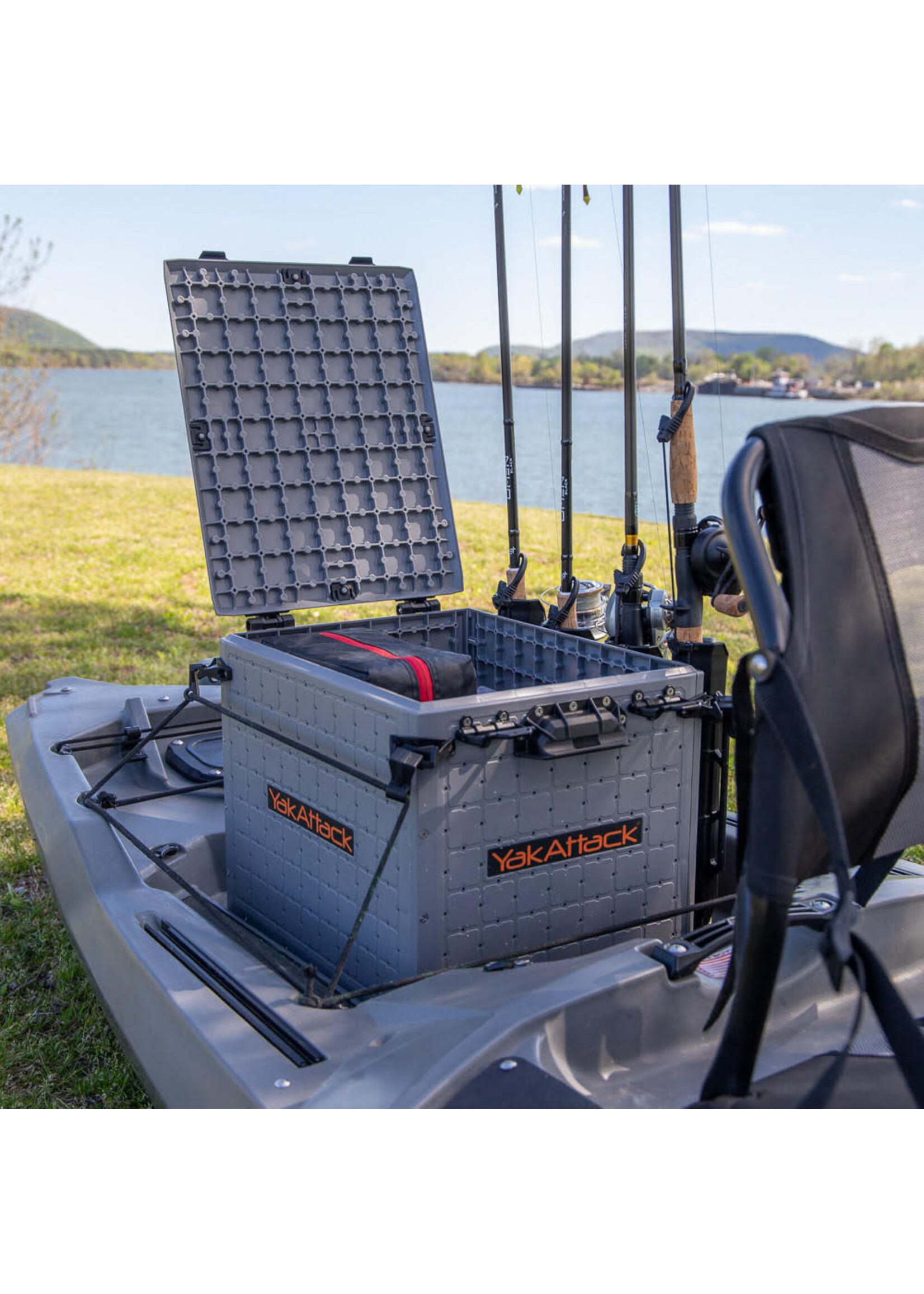 YakAttack YakAttack BlackPak Pro Kayak Fishing Crate - 16" x 16", Battleship Grey