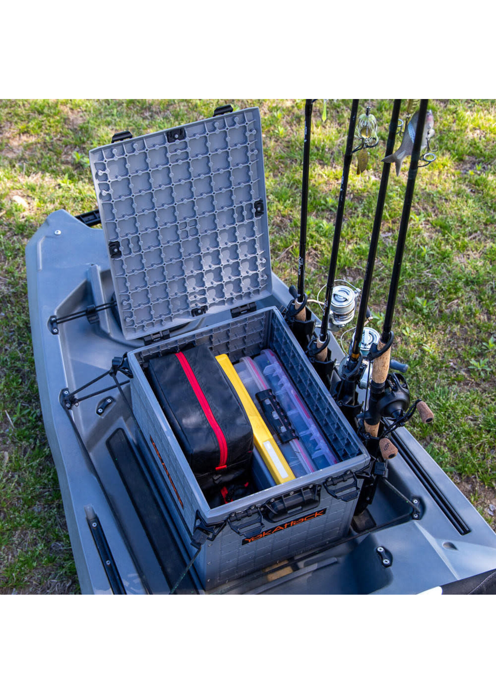 YakAttack YakAttack BlackPak Pro Kayak Fishing Crate - 16" x 16", Battleship Grey