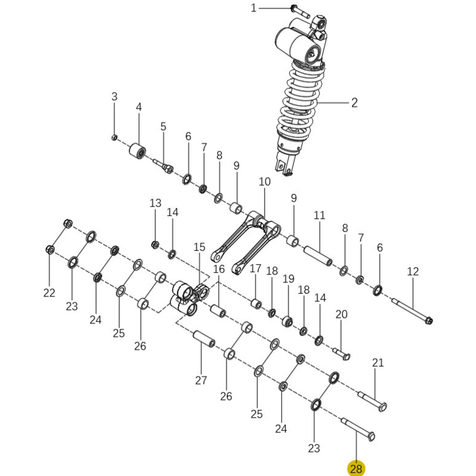 Kove Rear Shock and Linkage - 450 Rally Standard