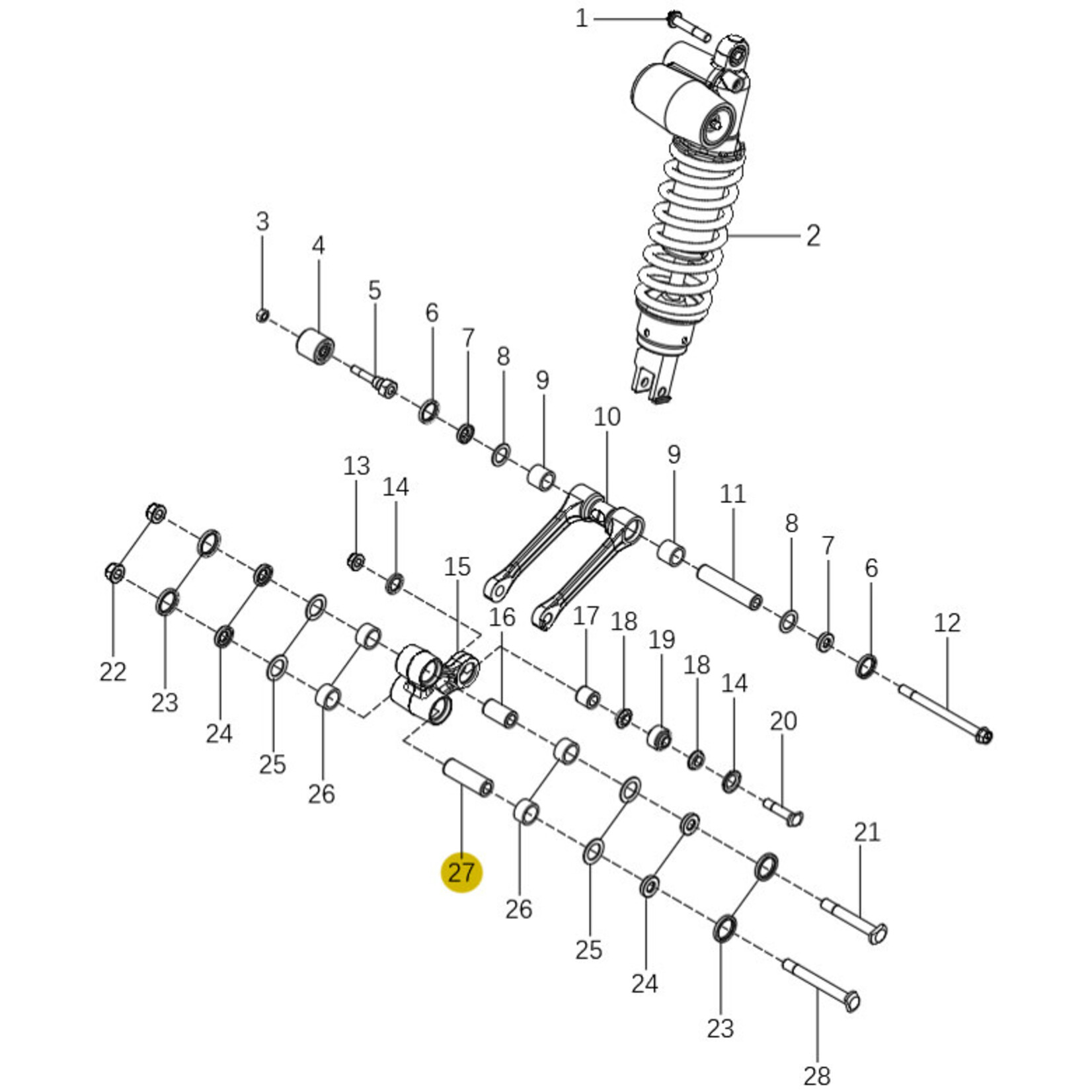 Kove Rear Shock and Linkage - 450 Rally Standard