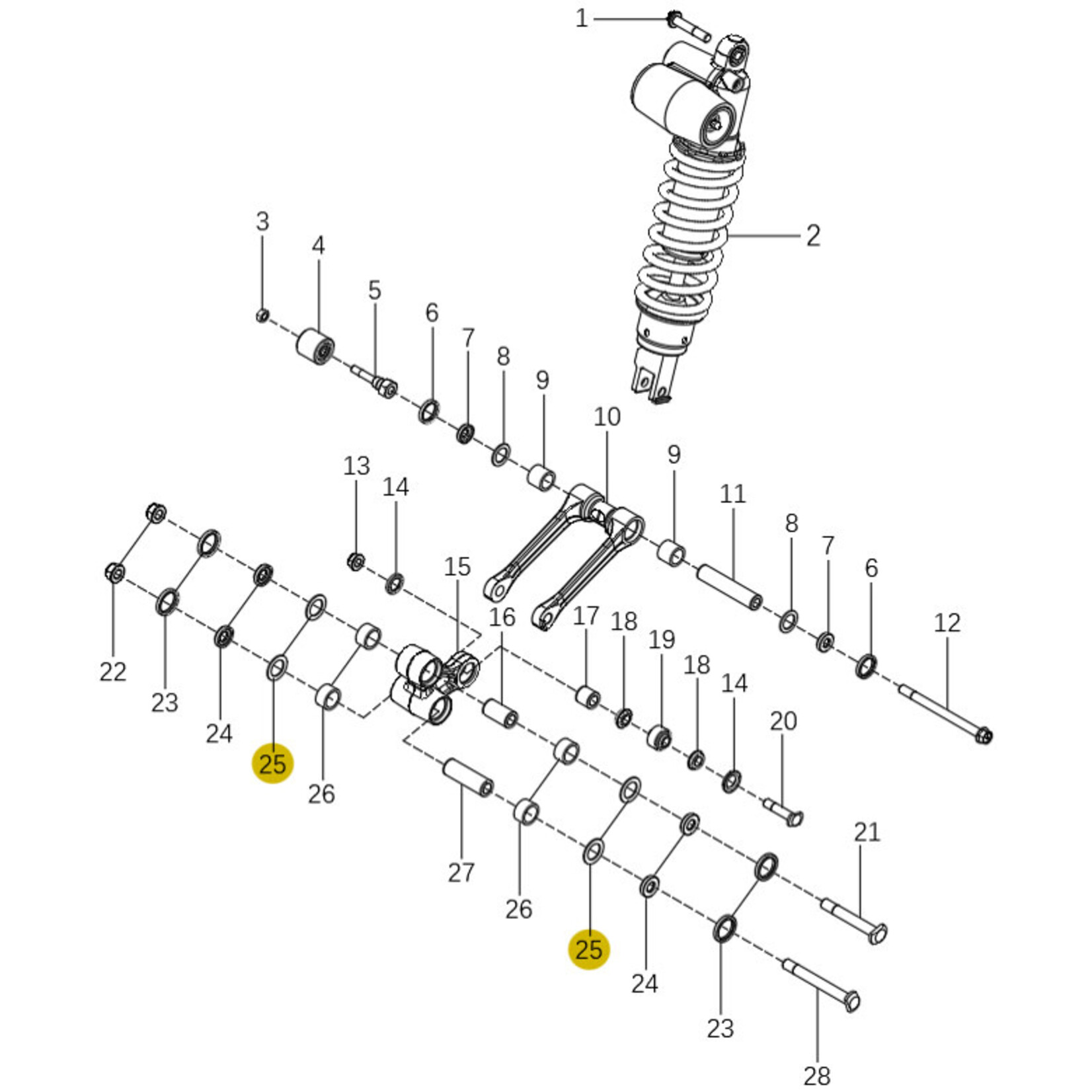 Kove Rear Shock and Linkage - 450 Rally Standard