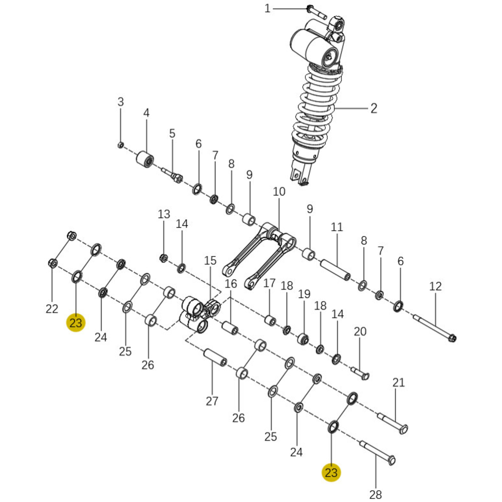Kove Rear Shock and Linkage - 450 Rally Standard