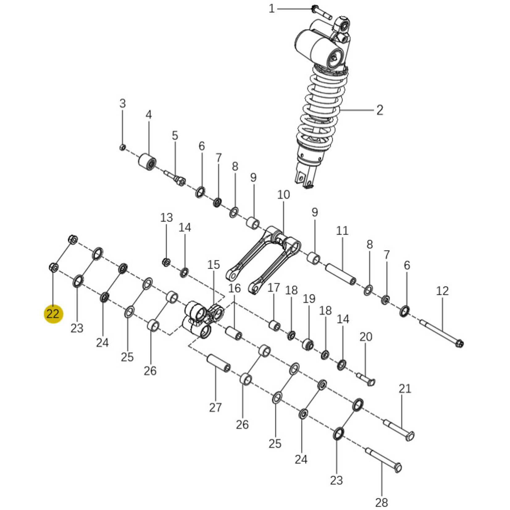 Kove Rear Shock and Linkage - 450 Rally Standard