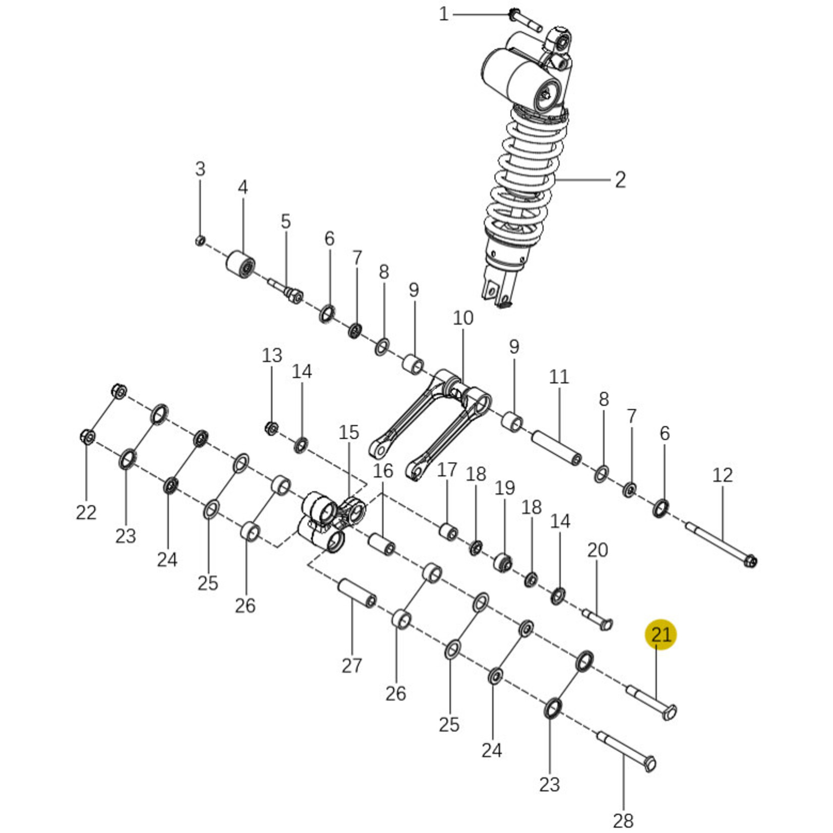 Kove Rear Shock and Linkage - 450 Rally Standard