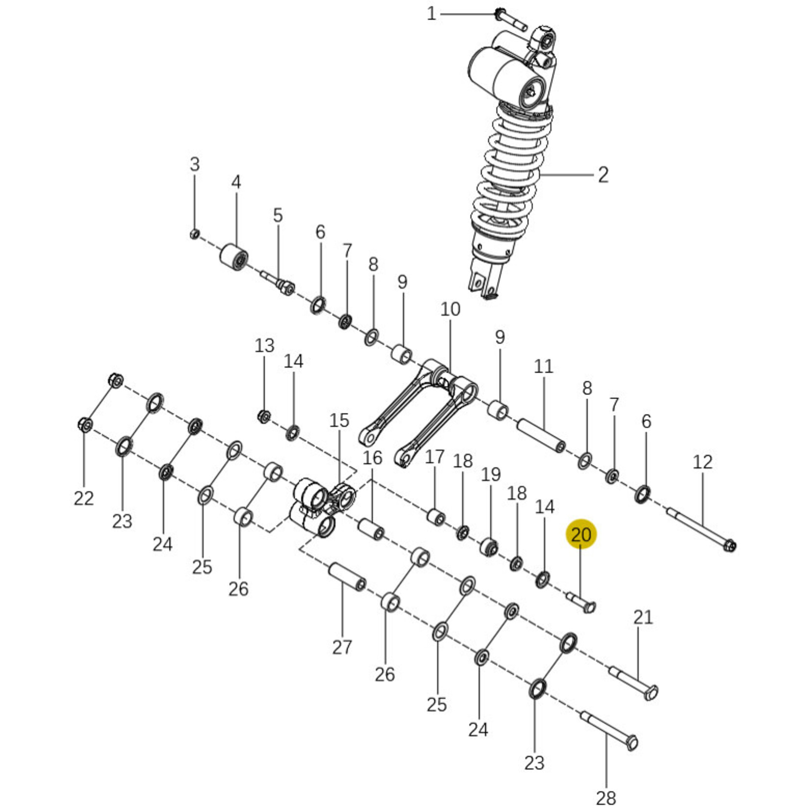 Kove Rear Shock and Linkage - 450 Rally Standard