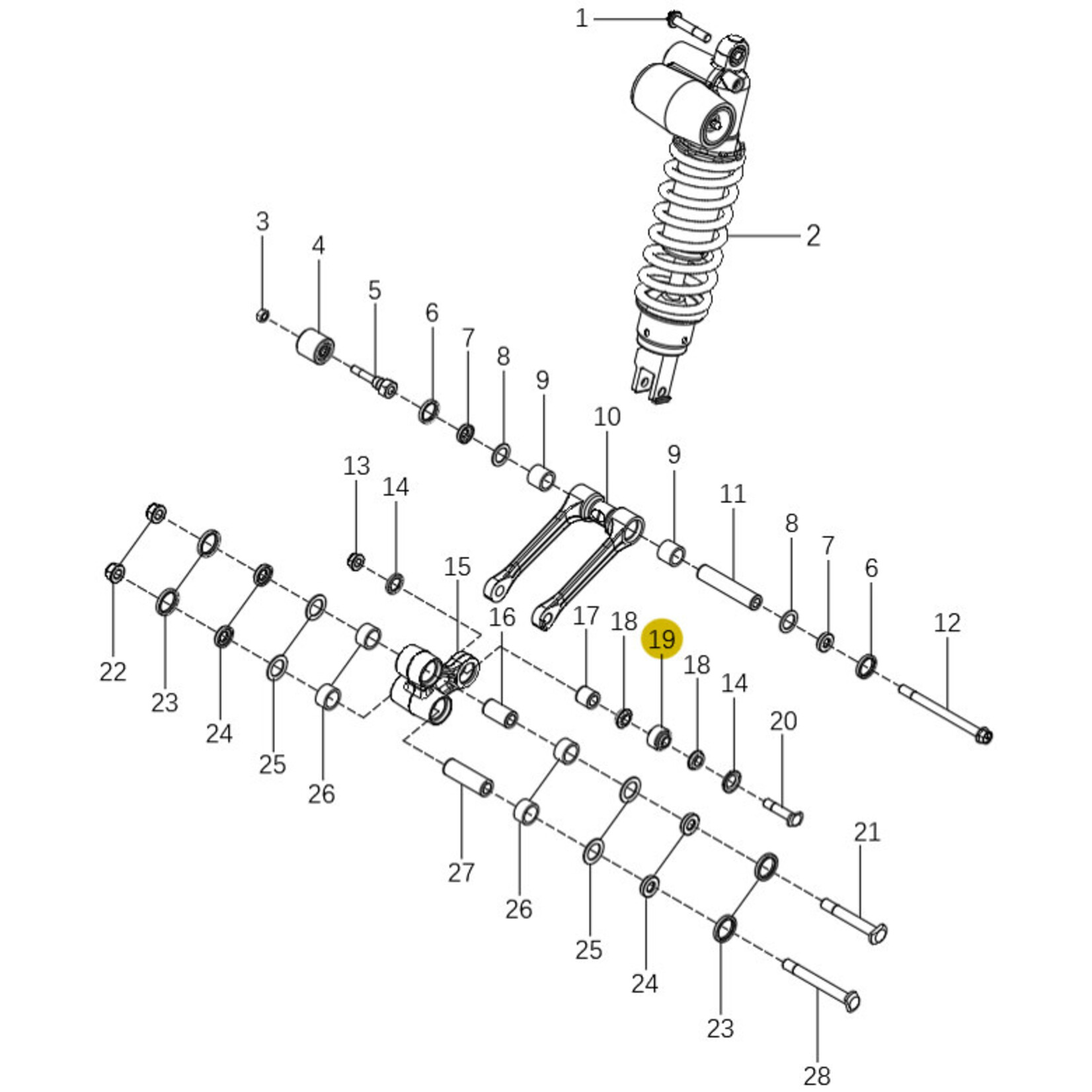 Kove Rear Shock and Linkage - 450 Rally Standard