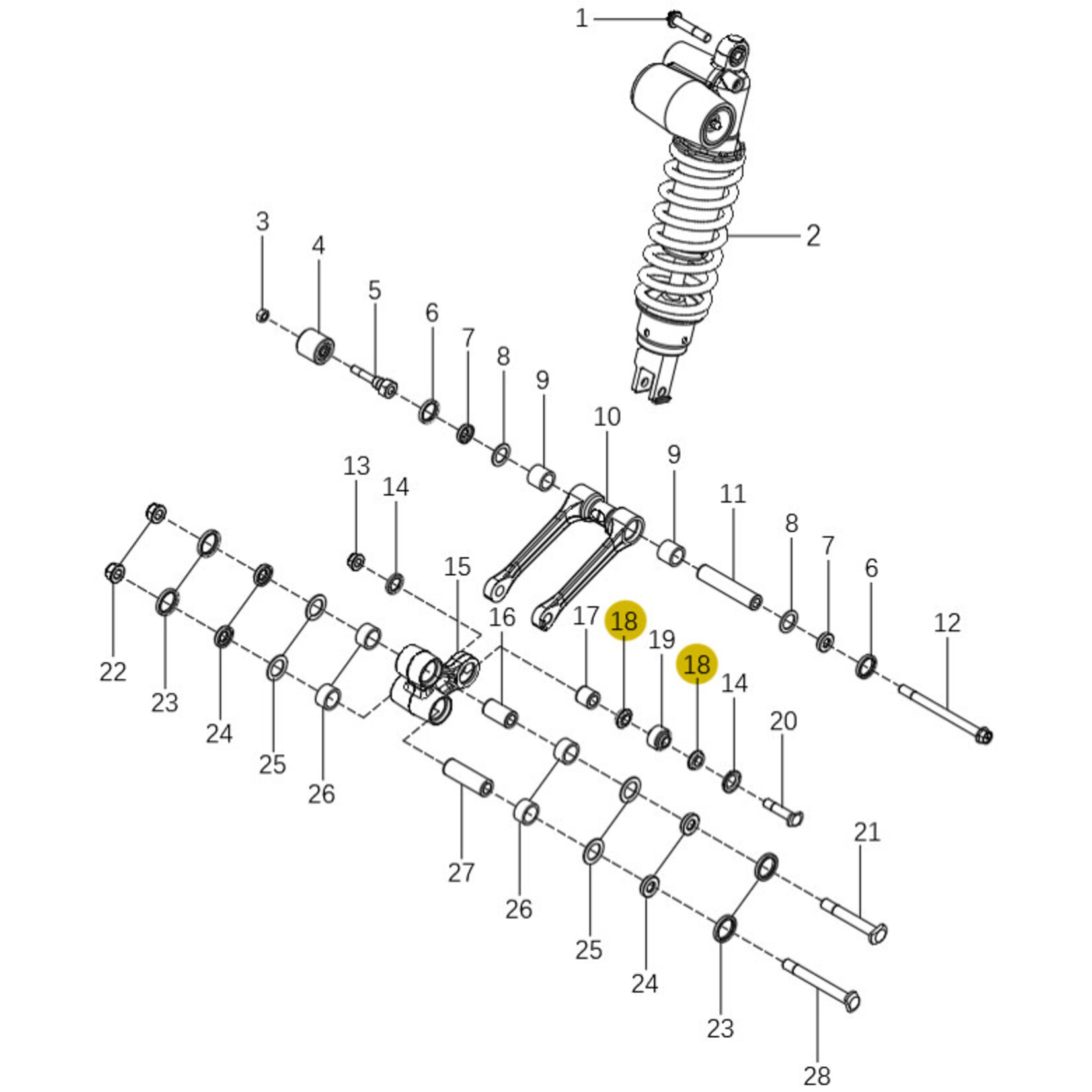 Kove Rear Shock and Linkage - 450 Rally Standard