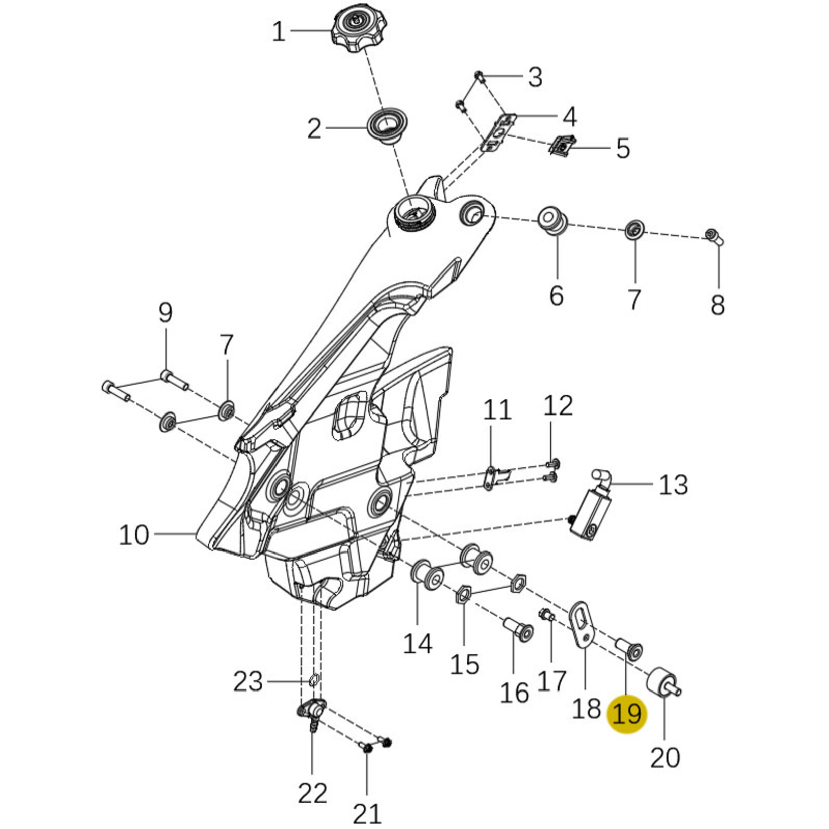Kove Front Fuel Tank - Left - 450 Rally Standard