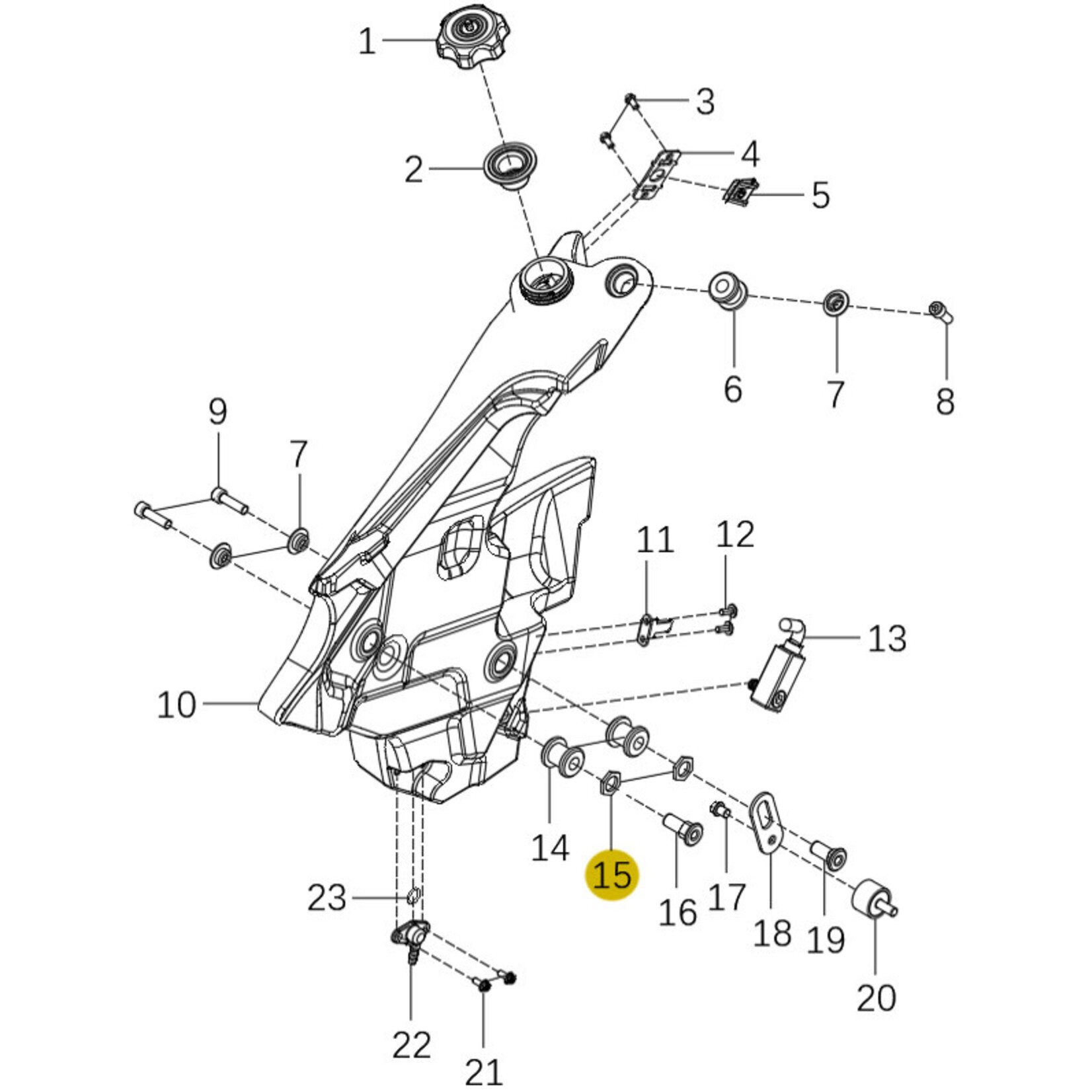Kove Front Fuel Tank - Left - 450 Rally Standard