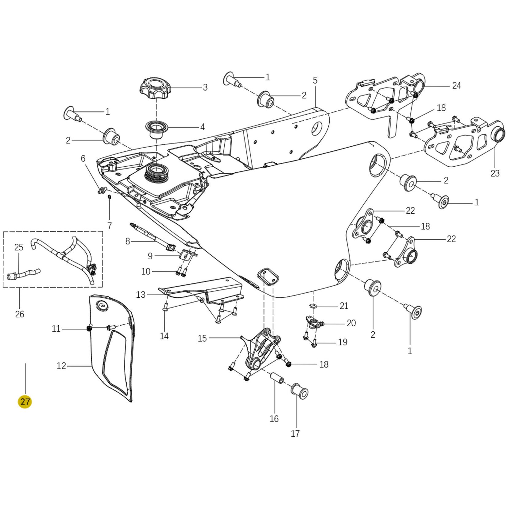 Kove Rear Fuel Tank - 450 Rally Standard