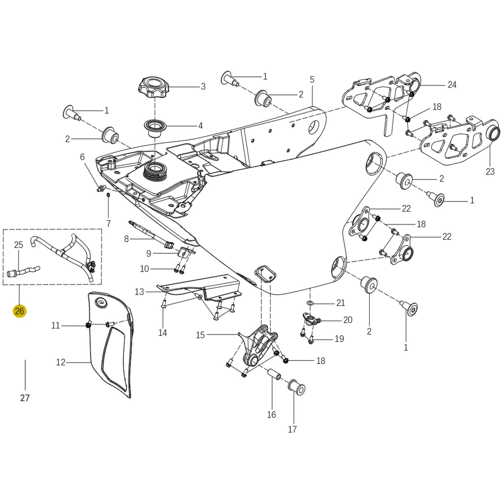 Kove Rear Fuel Tank - 450 Rally Standard