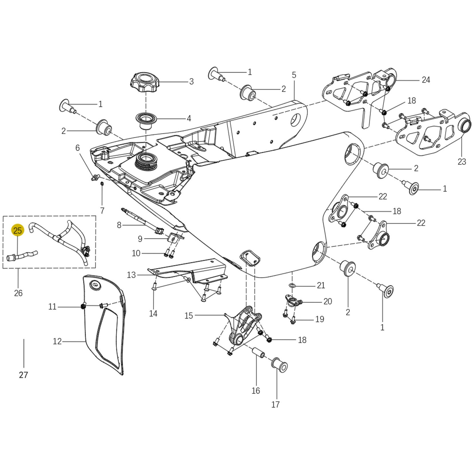 Kove Rear Fuel Tank - 450 Rally Standard