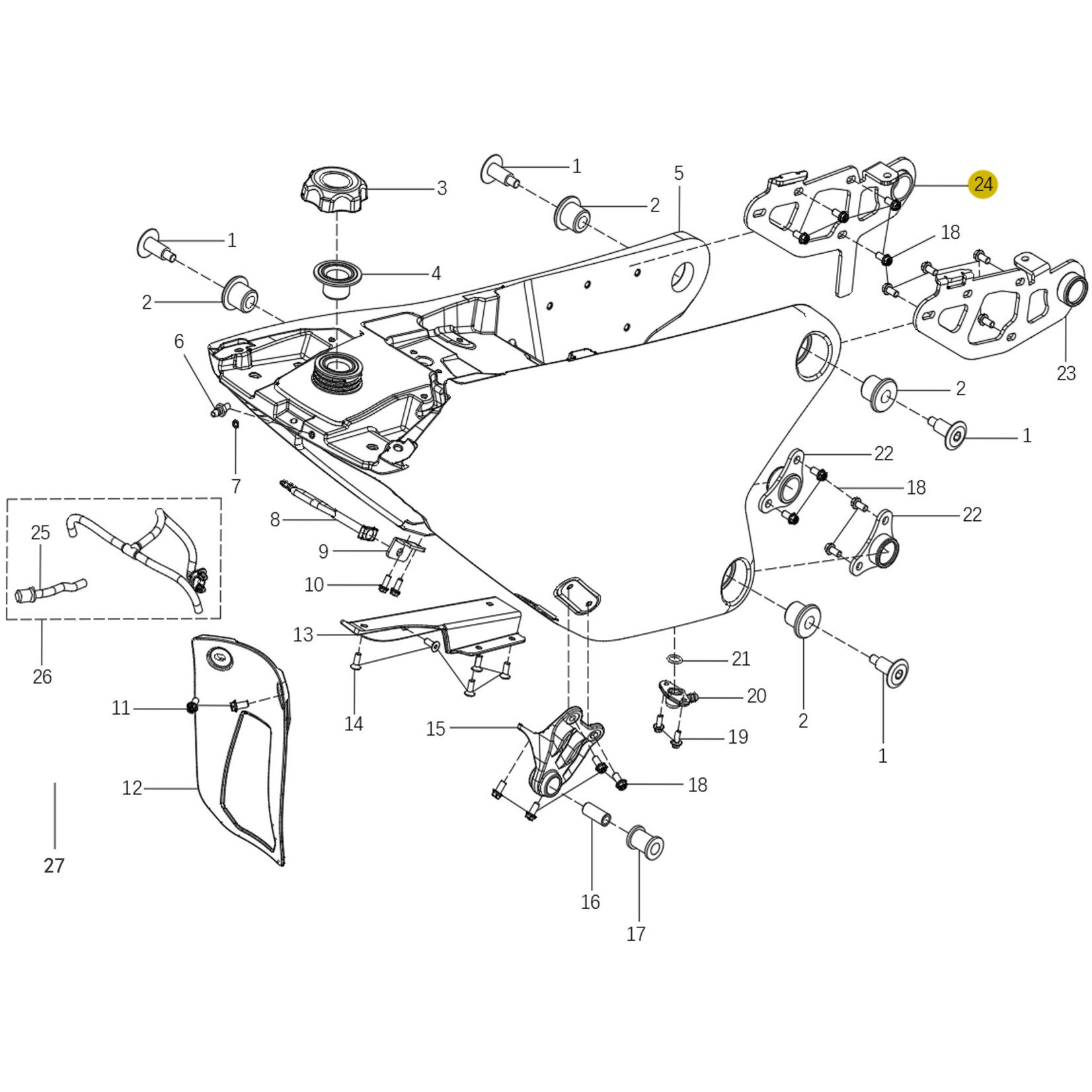 Kove Rear Fuel Tank - 450 Rally Standard