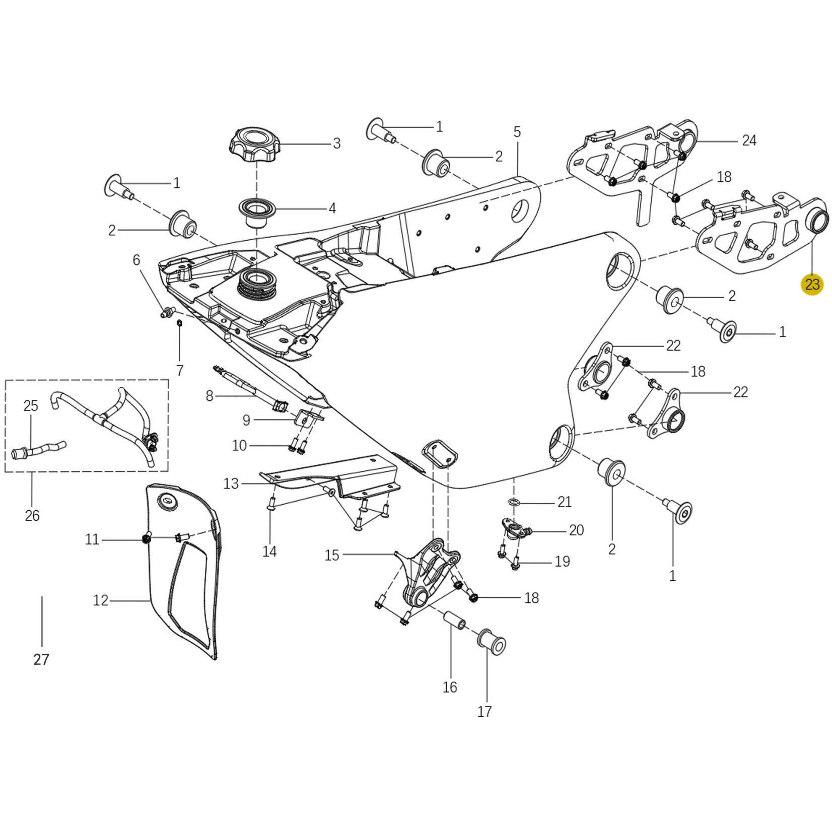 Kove Rear Fuel Tank - 450 Rally Standard
