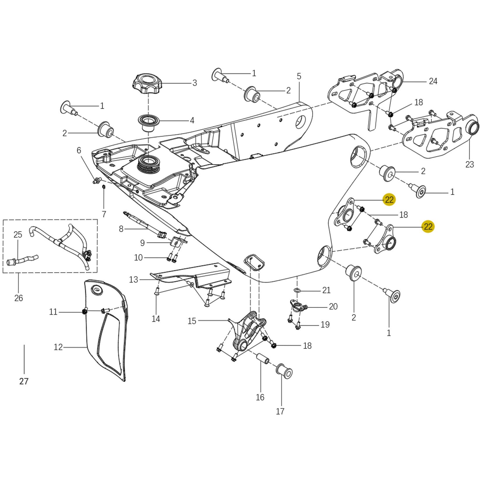 Kove Rear Fuel Tank - 450 Rally Standard