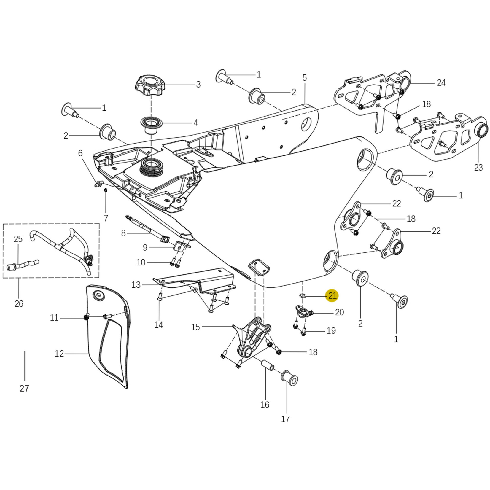 Kove Rear Fuel Tank - 450 Rally Standard
