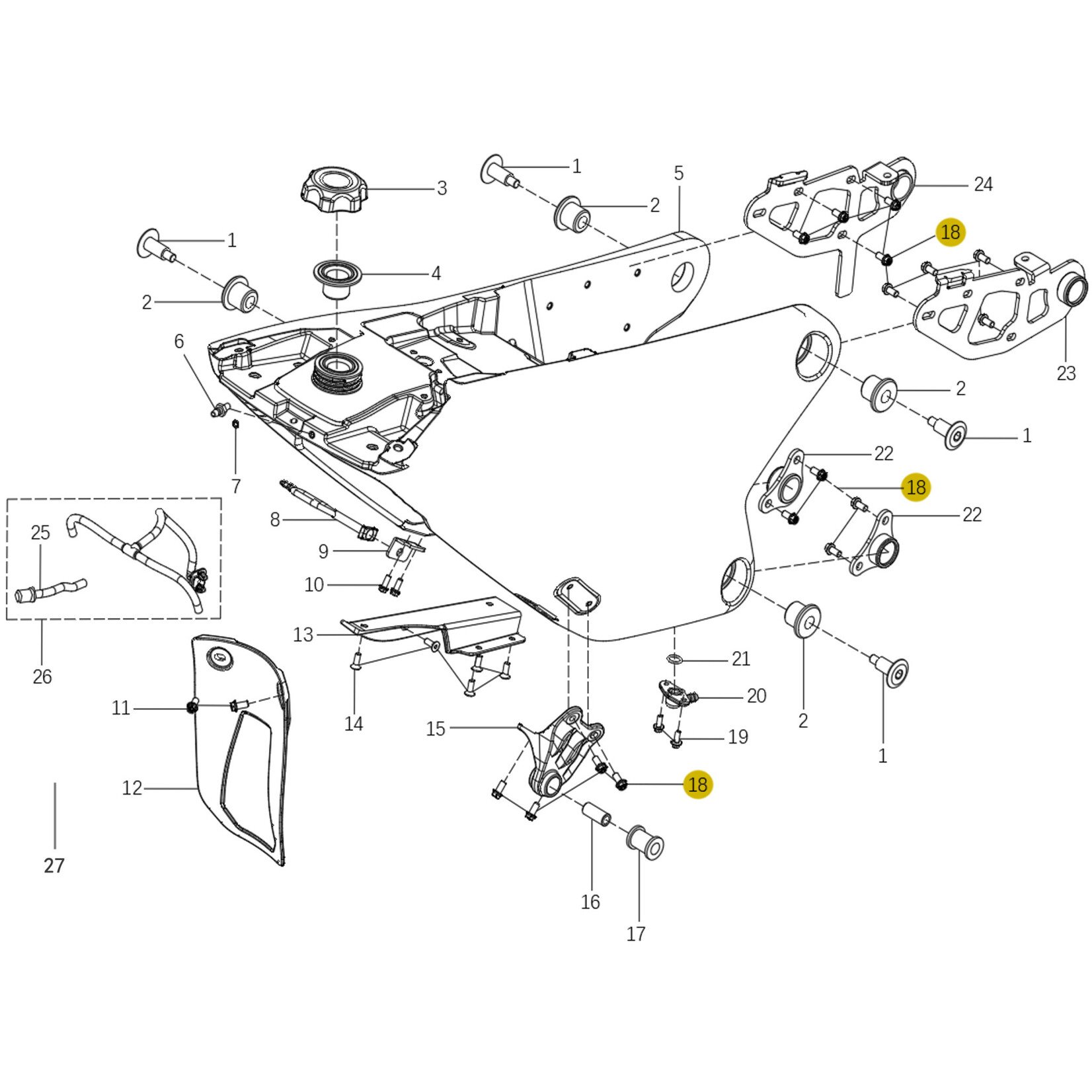 Kove Rear Fuel Tank - 450 Rally Standard