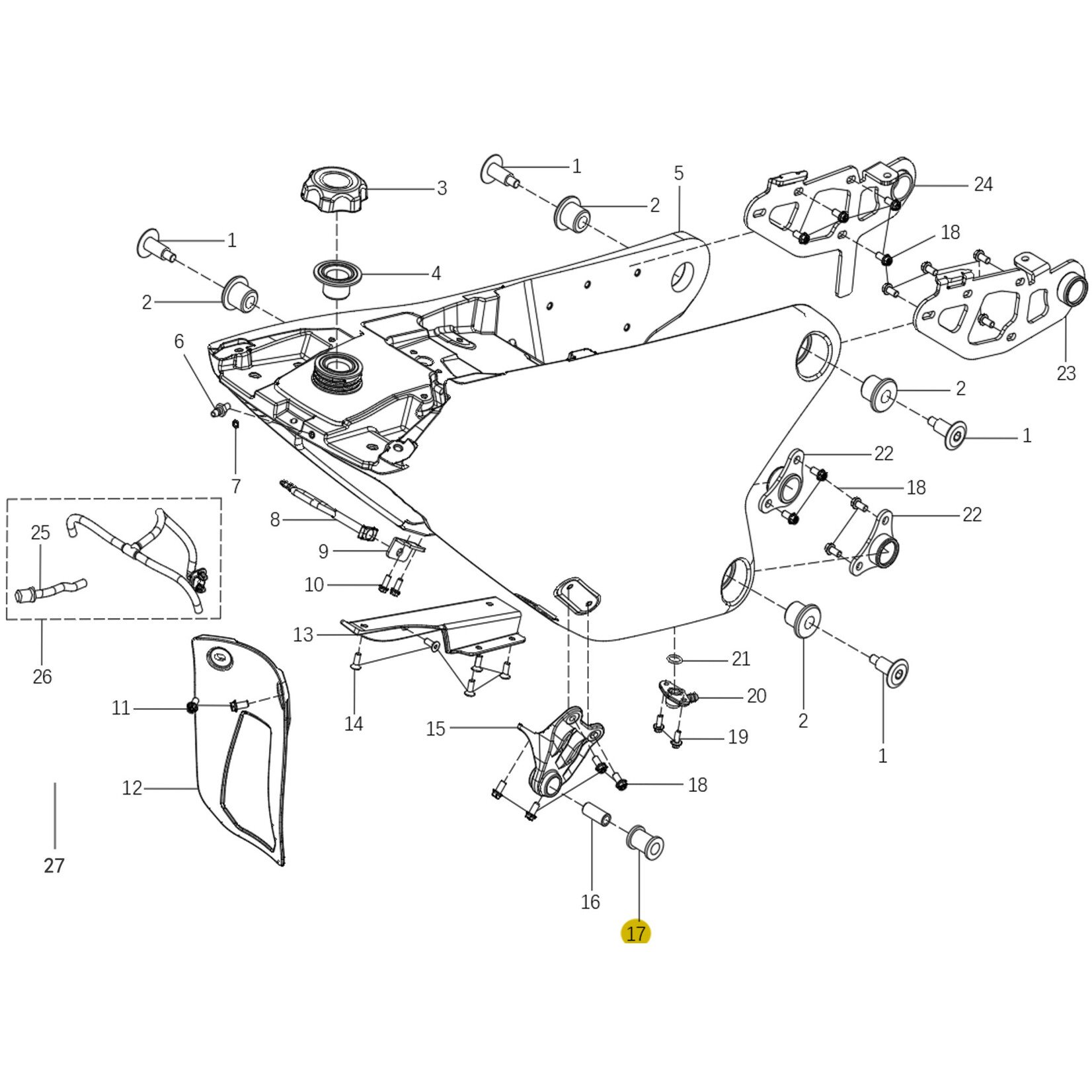 Kove Rear Fuel Tank - 450 Rally Standard
