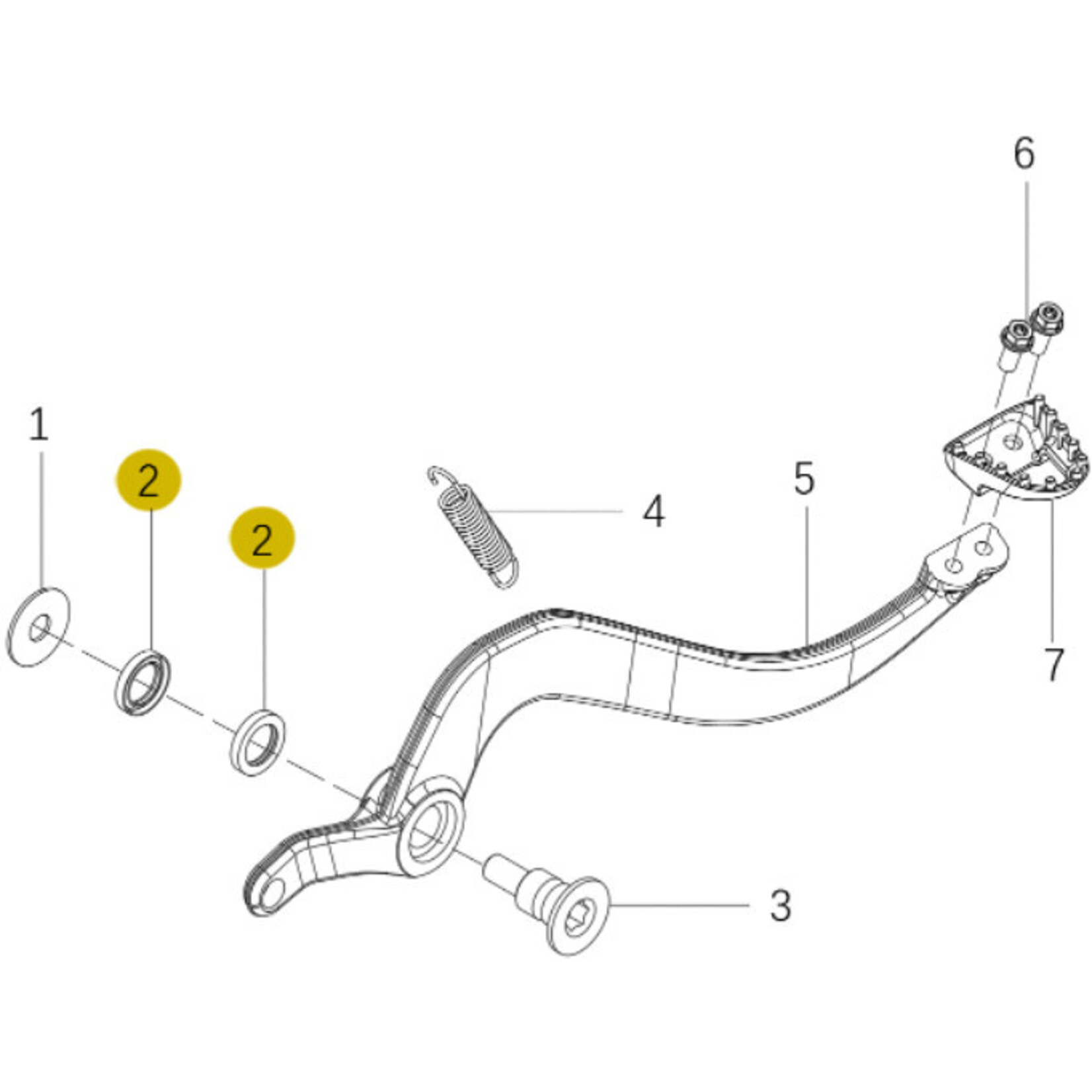 Kove Rear Brake Pedal - 450 Rally Standard