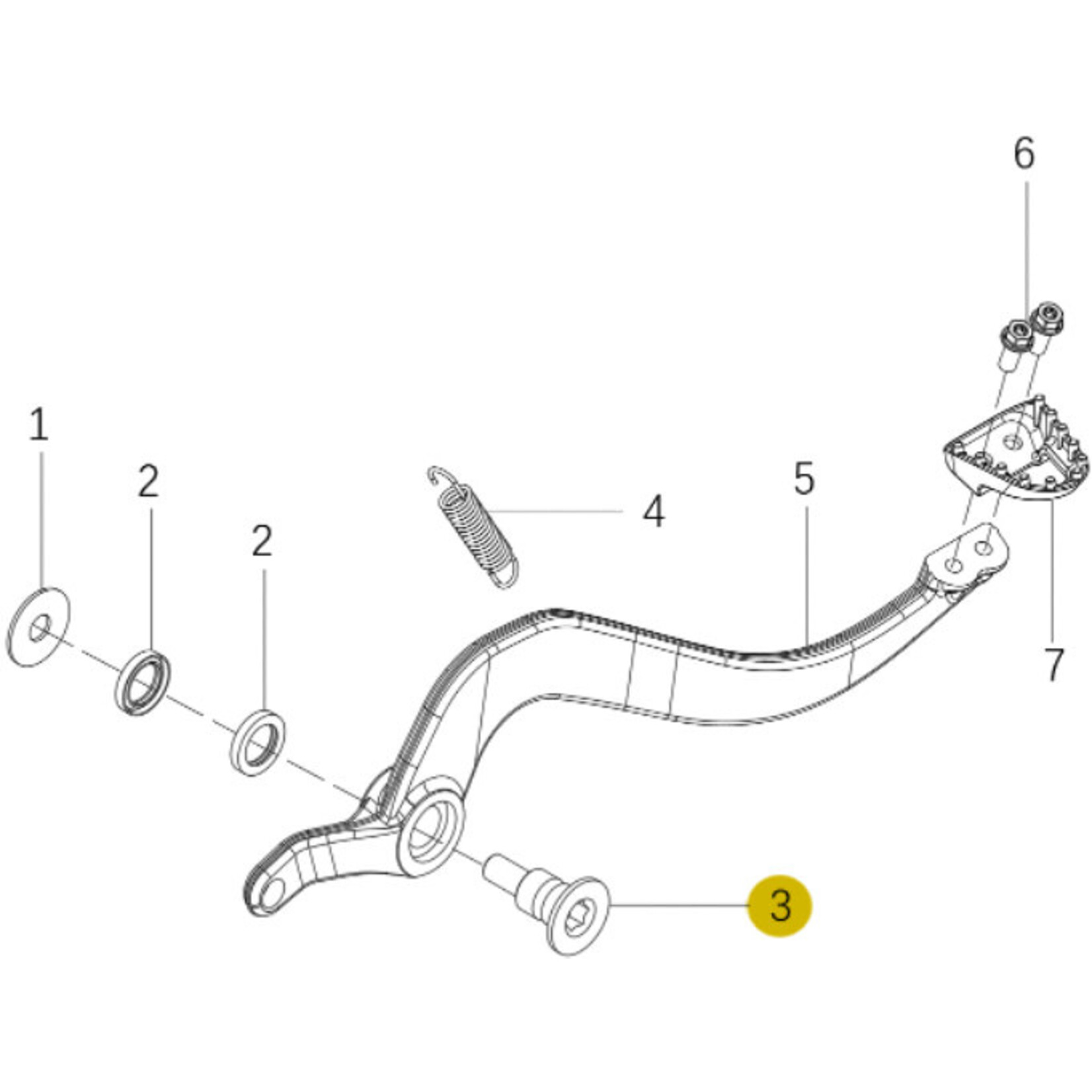 Kove Rear Brake Pedal - 450 Rally Standard
