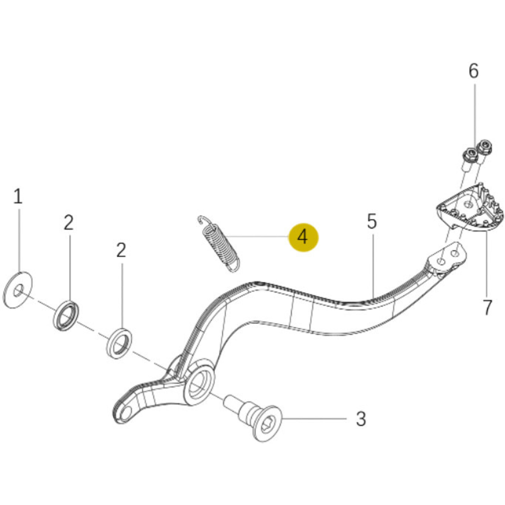 Kove Rear Brake Pedal - 450 Rally Standard