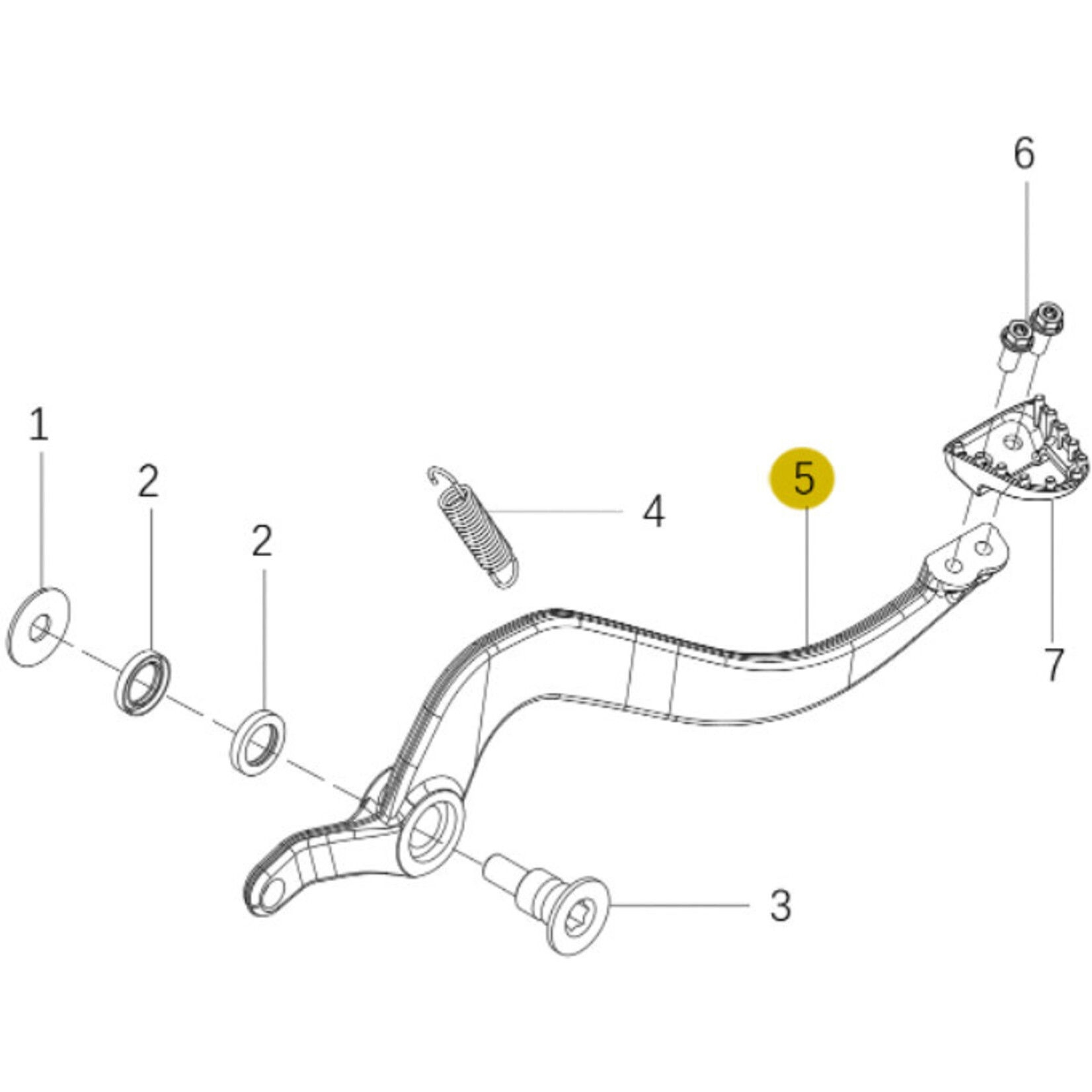 Kove Rear Brake Pedal - 450 Rally Standard