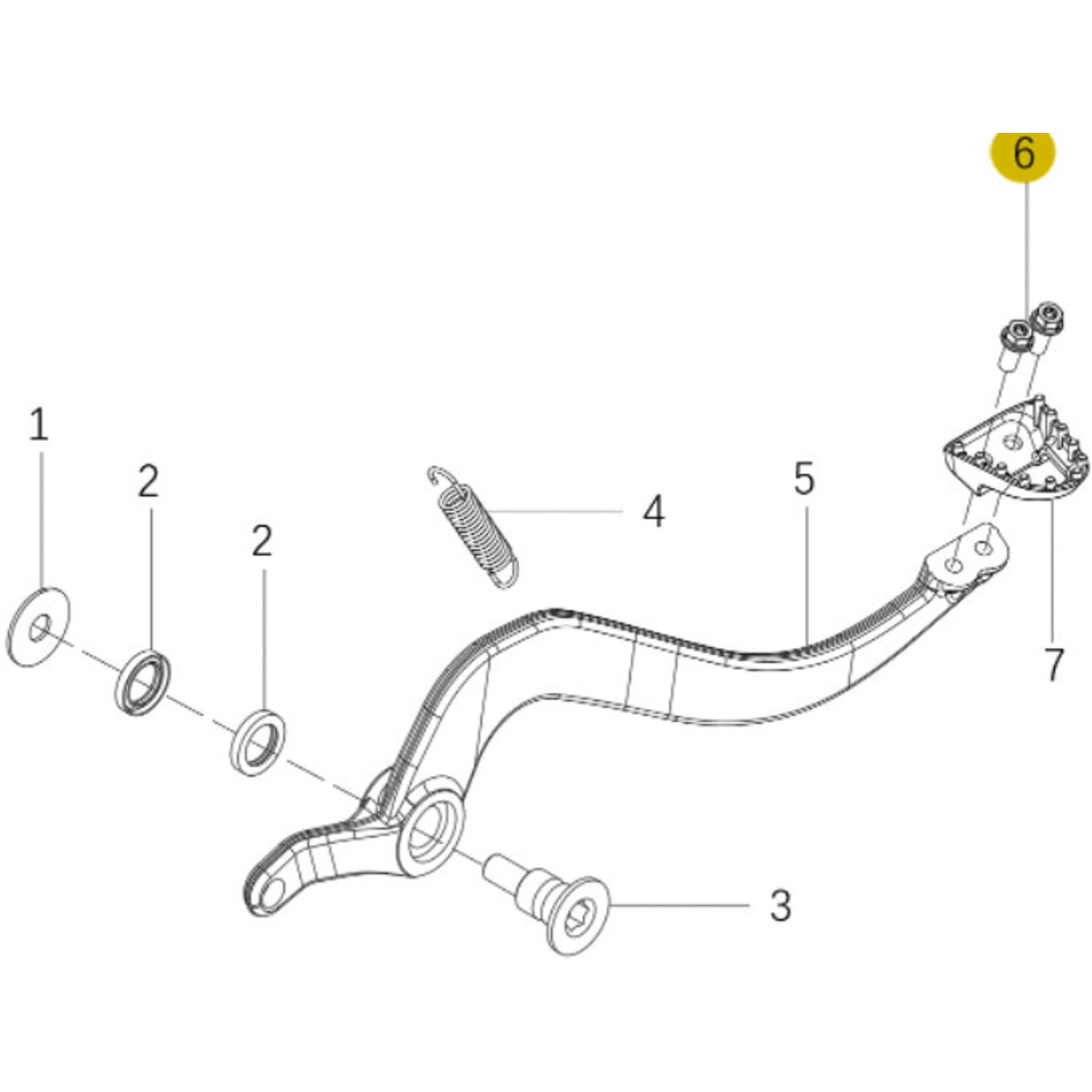 Kove Rear Brake Pedal - 450 Rally Standard