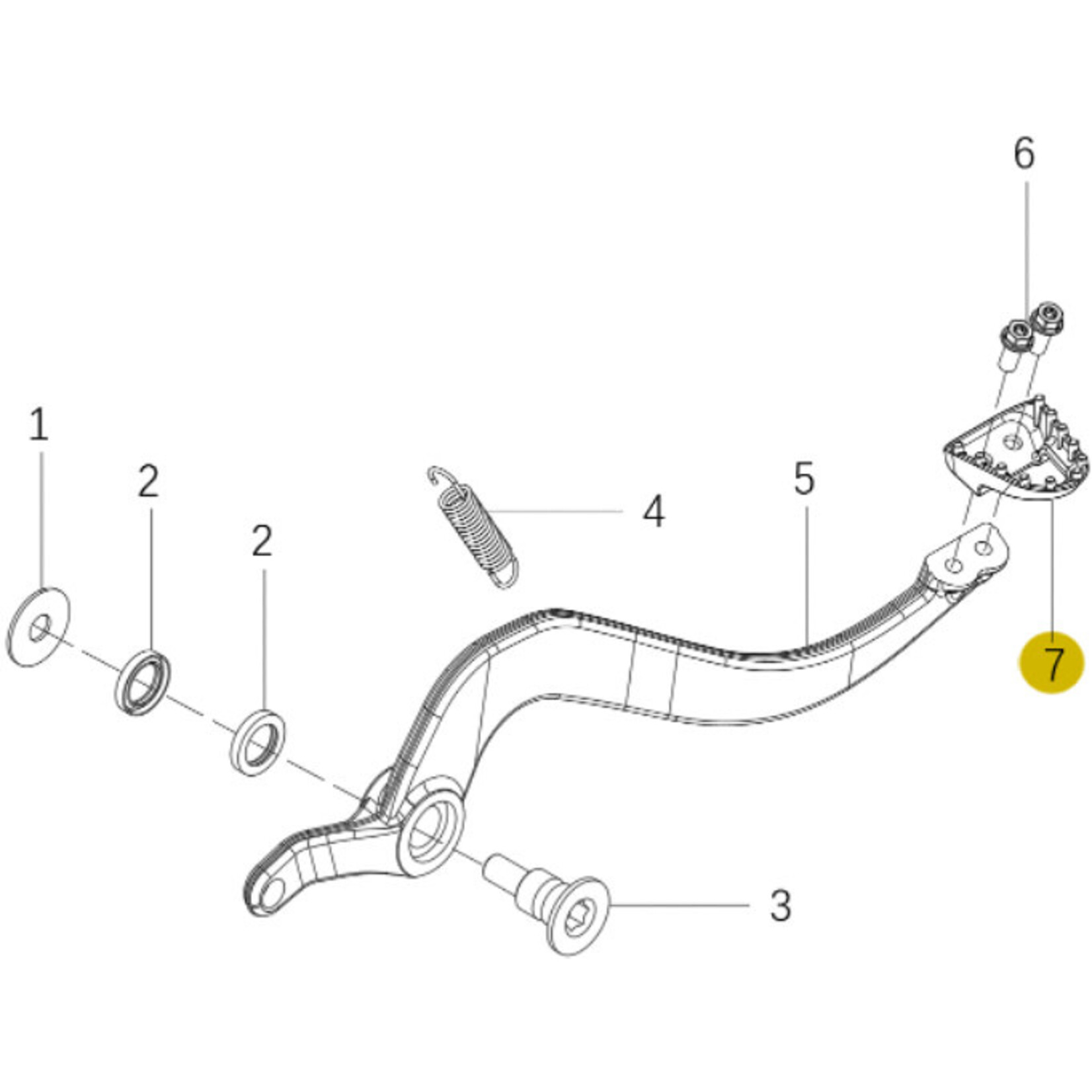 Kove Rear Brake Pedal - 450 Rally Standard