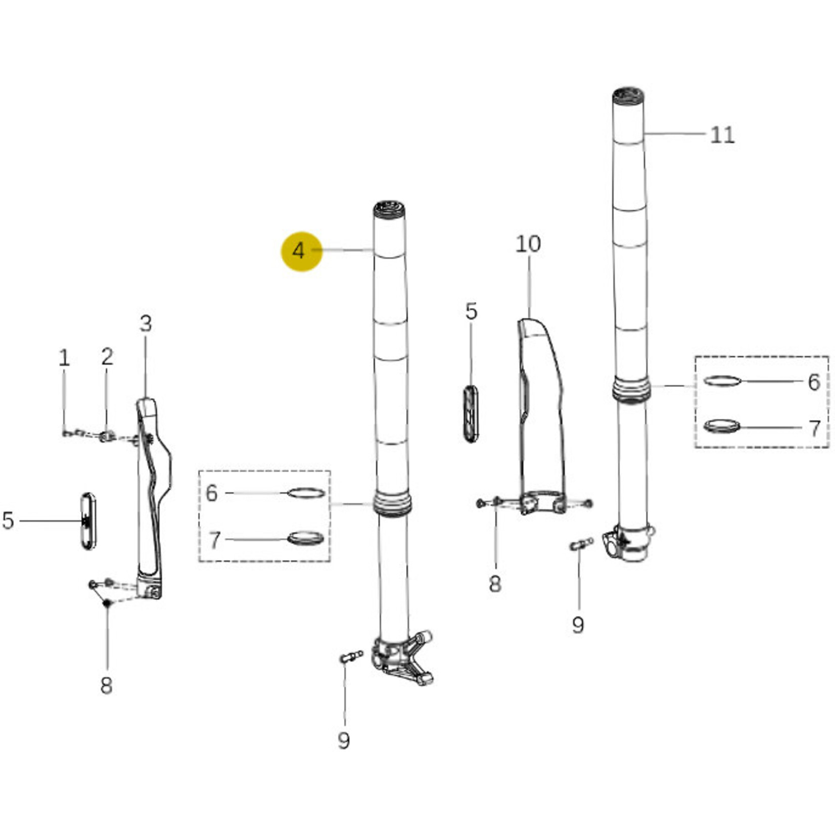Kove Front Fork - 450 Rally Standard