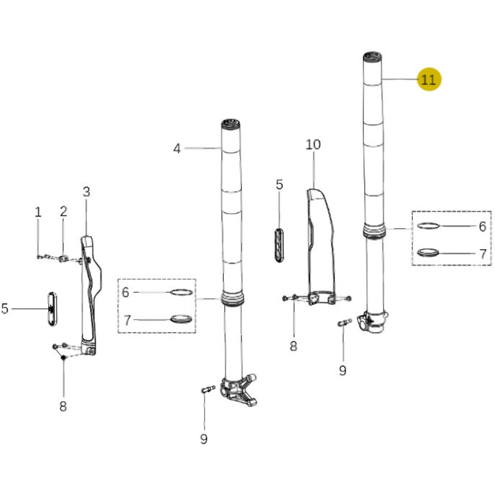 Kove Front Fork - 450 Rally Standard