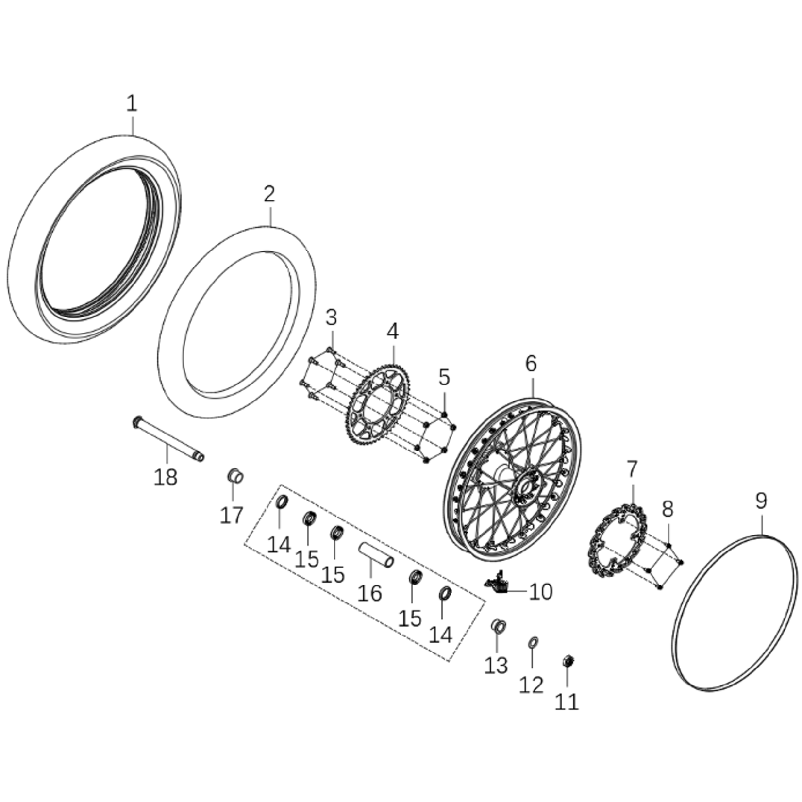 Kove Rear Wheel - MX250 - Gen1