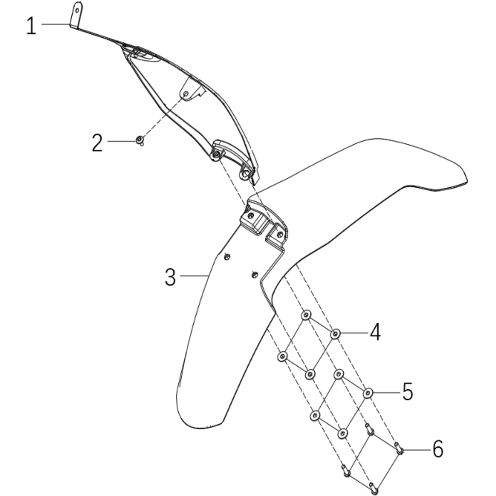 Kove Front Fender and Number Plate - MX250 - Gen1