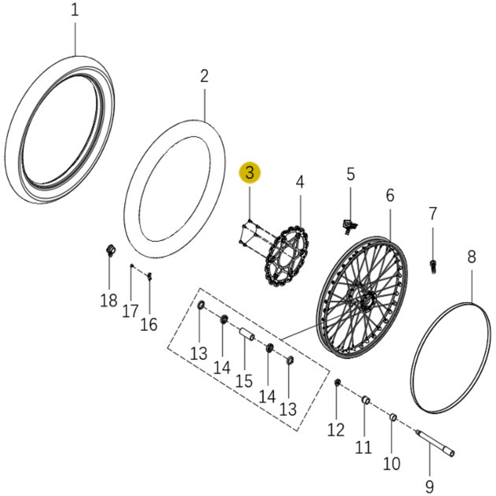 Kove Front Wheel - 450 Rally Pro